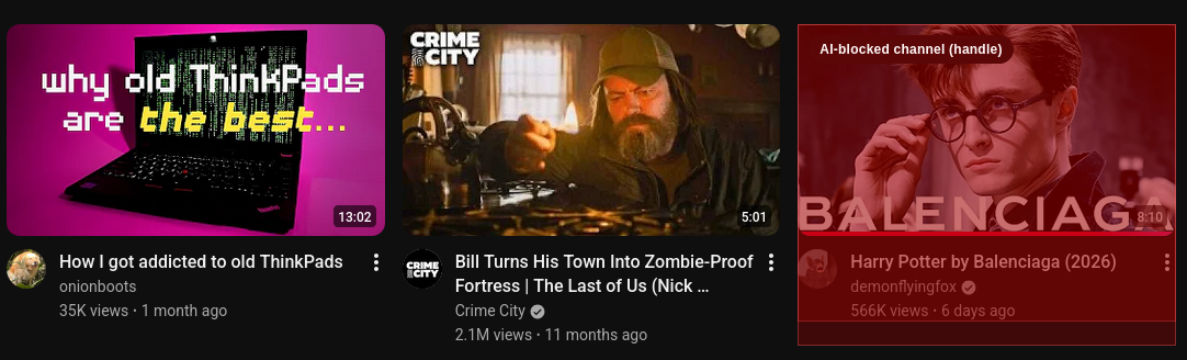 AI Block for YouTube screenshot